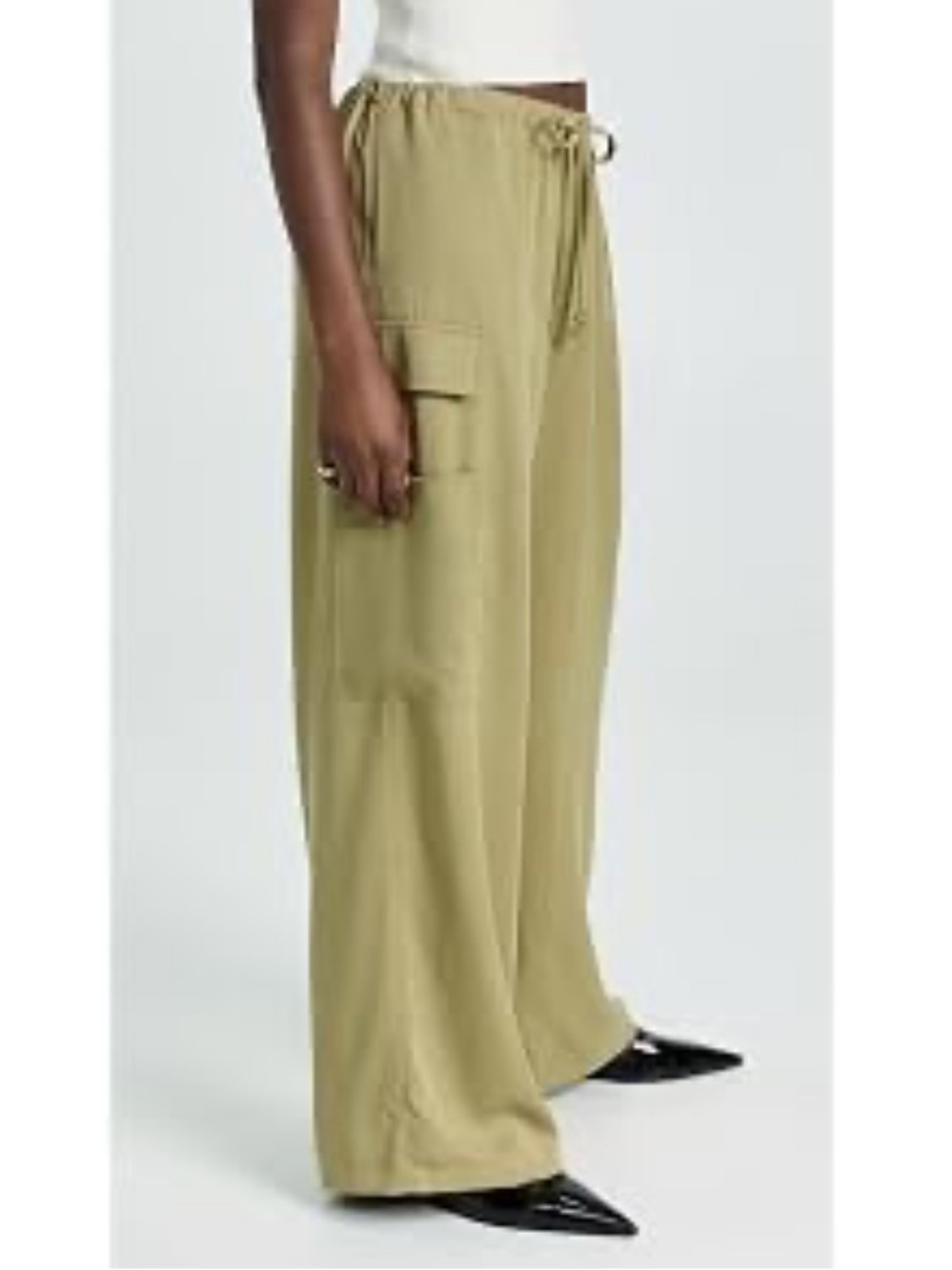 Reformation Olive Green Ethan Twill Pants